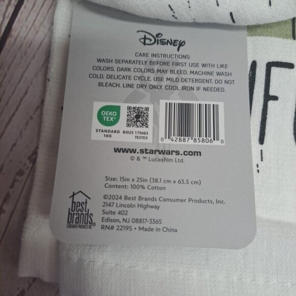 Star Wars Mandalorian Kitchen Towels 2-Pack Yoda Baby Design Cotton - Picture 4 of 4